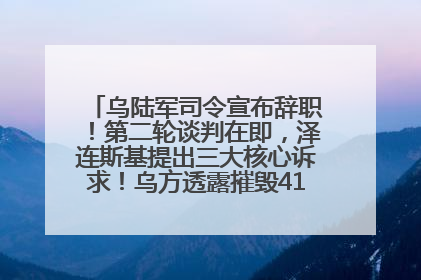 乌陆军司令宣布辞职！第二轮谈判在即，泽连斯基提出三大核心诉求！乌方透露摧毁41架俄战略轰炸机